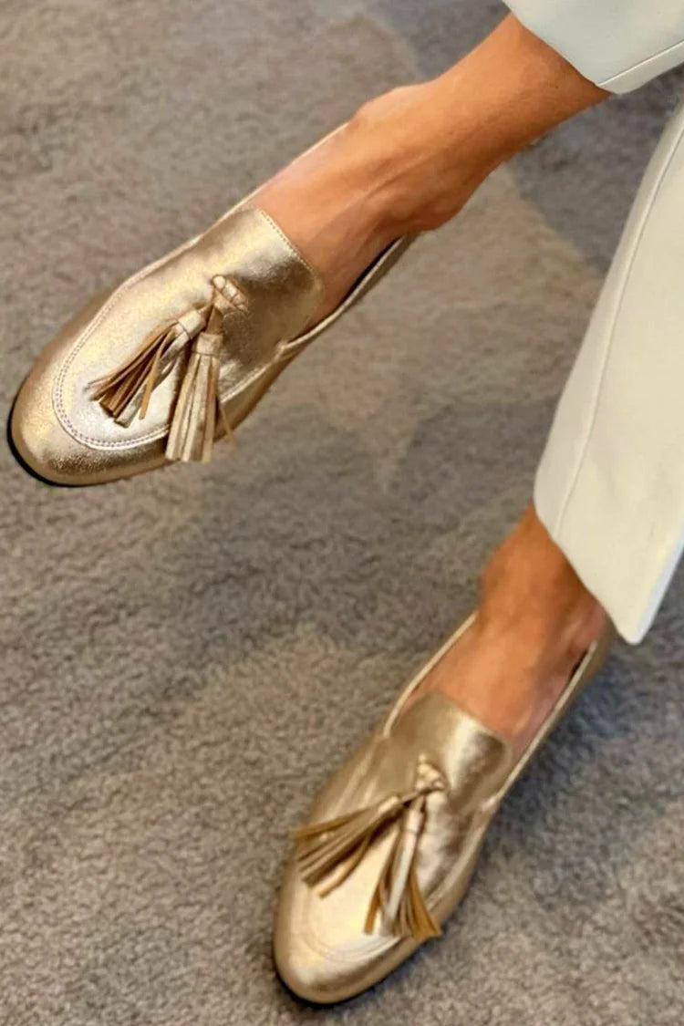 Laurel™ Elegant Gold Moccasins