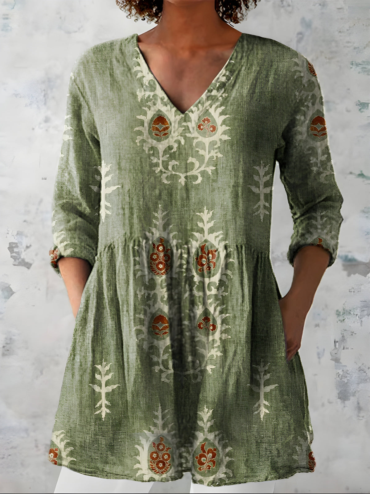 Everly | V-Neck Long Blouse