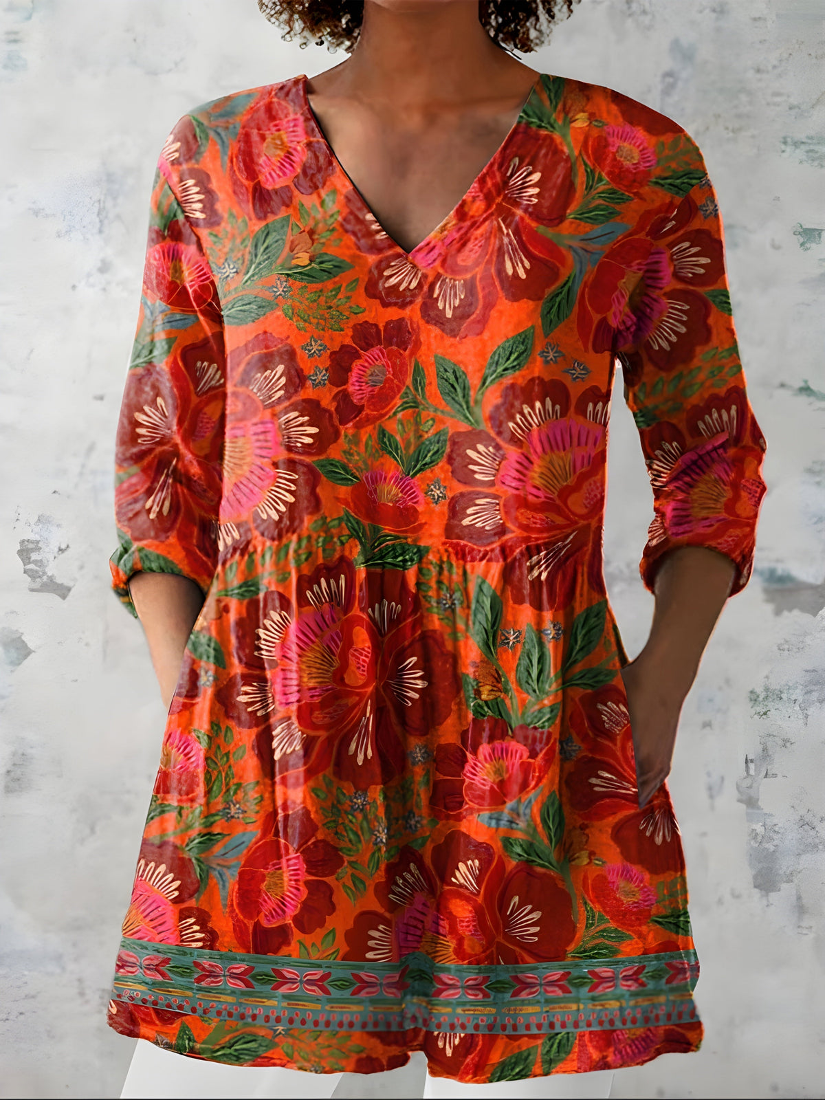 Priscilla | V-Neck Long Blouse