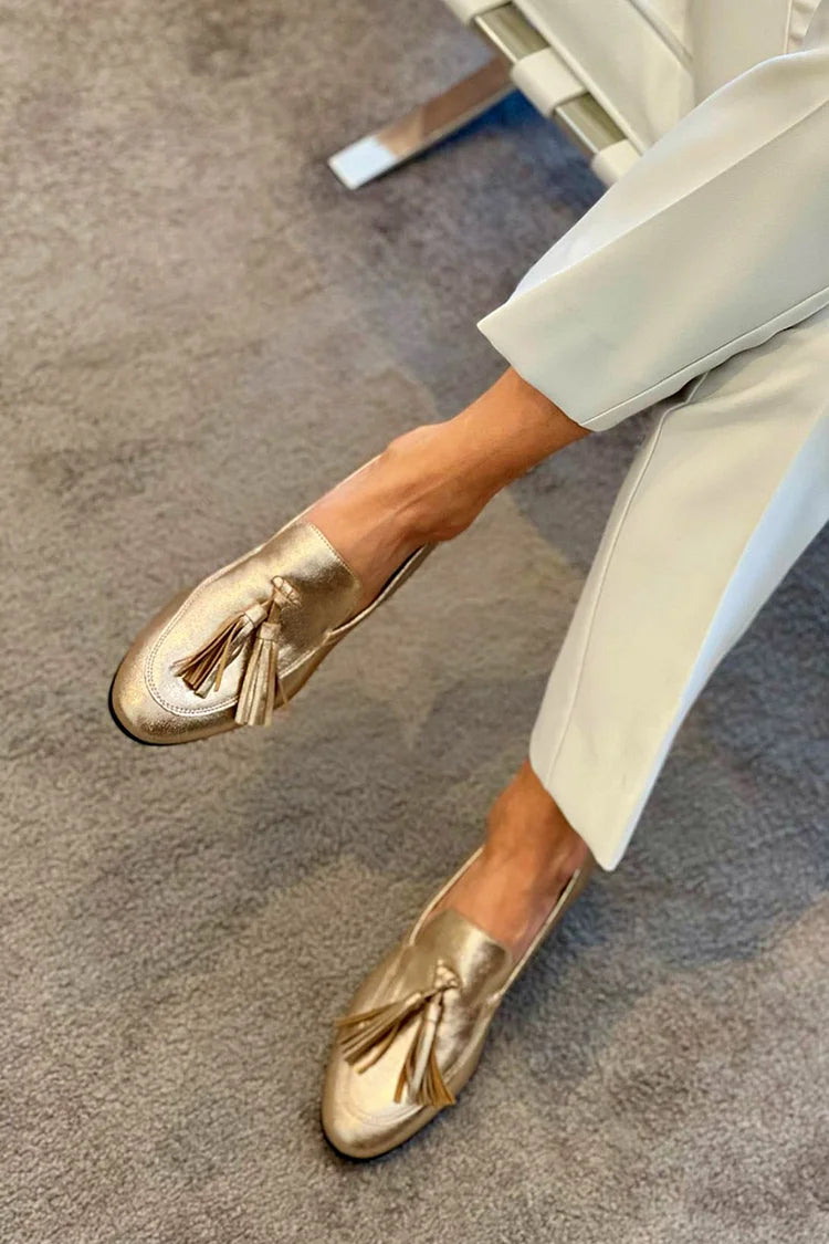 Laurel™ Elegant Gold Moccasins