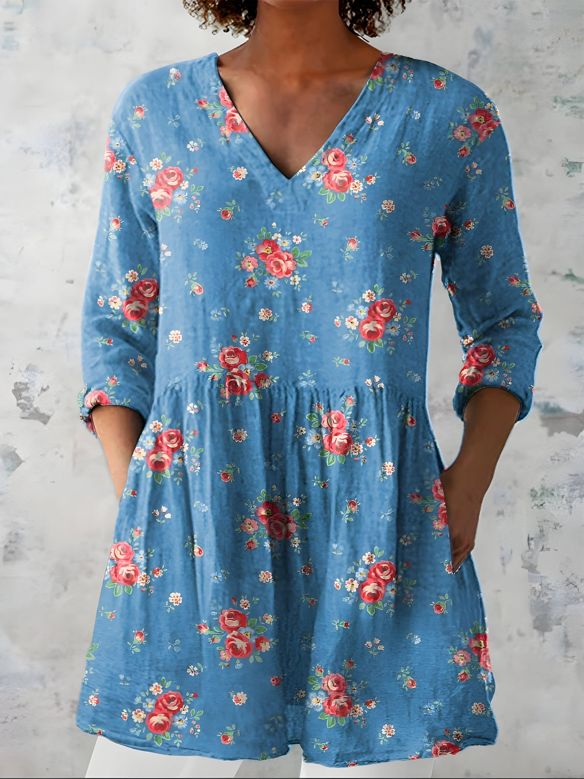 Lucia | V-Neck Long Blouse