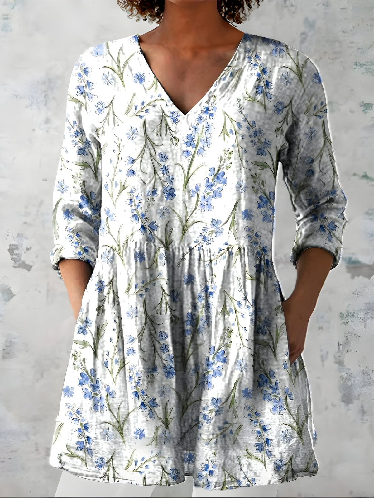 Lenora | V-Neck Long Blouse