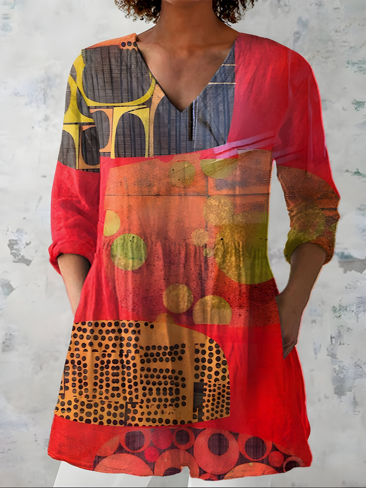 Maria | V-Neck Long Blouse