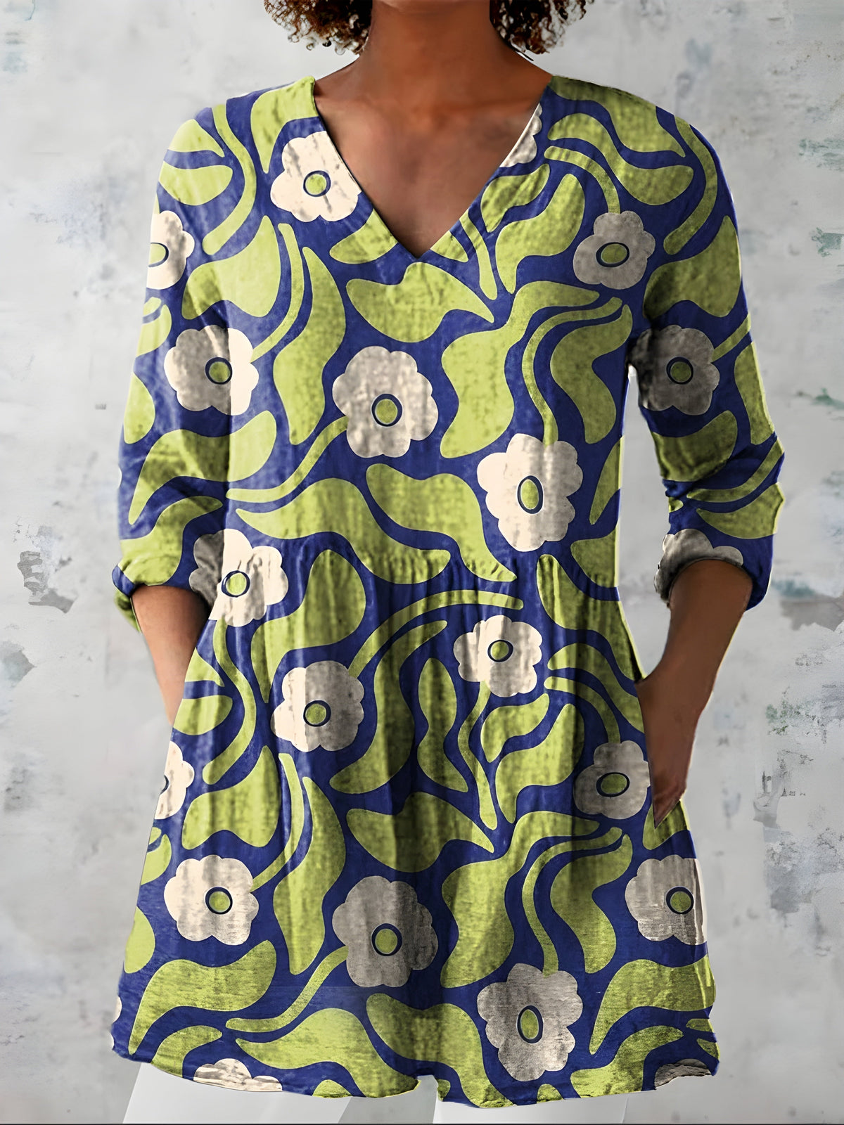 Stephanie | V-Neck Long Blouse