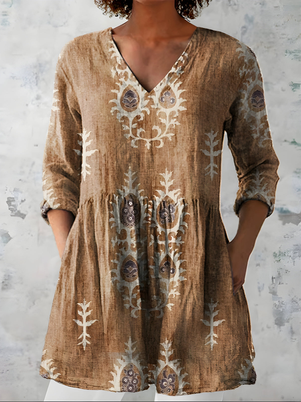 Everly | V-Neck Long Blouse