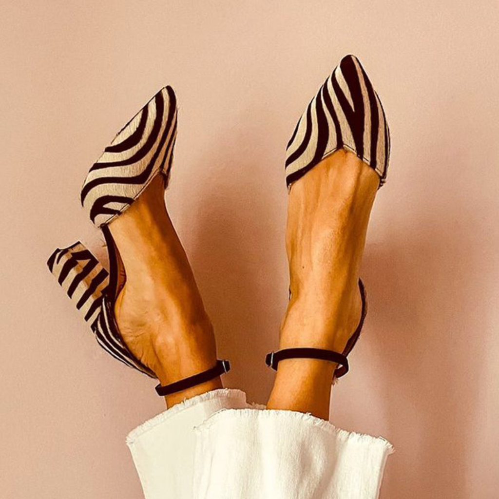 Zebrina™ Strappy Zebra Print Mid-Heels